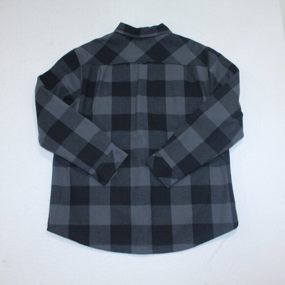 Hurley Men Black and Green Flannel Jacket Long Sleeve Collared Size 2XL - Picture 2 of 9